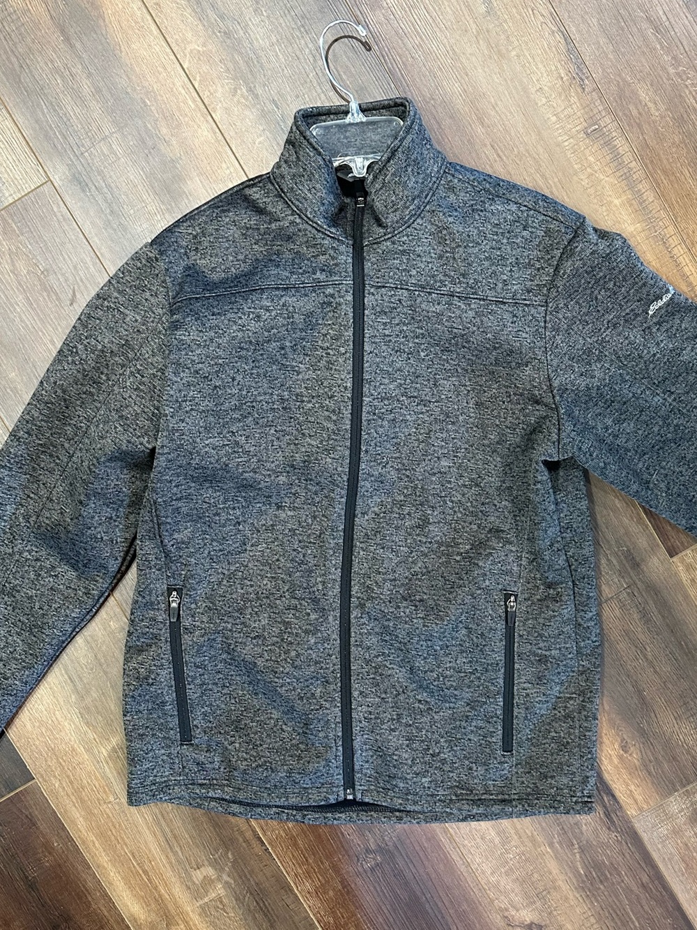 Eddie Bauer Lightweight Gray Full-Zip Jacket - Medium